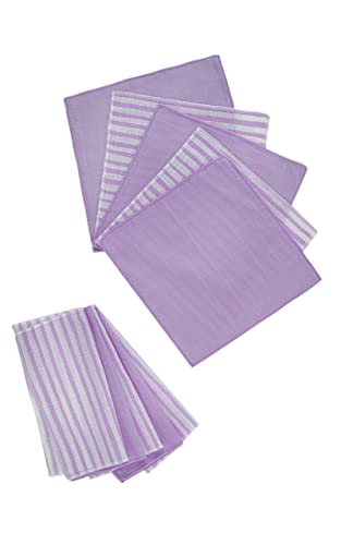 Image of Muslin Baby Washcloths -%100 Organic Turkish Cotton - Natural Baby Wipes - Newborn Essentials Registry for Baby Boys Girls - Ultra Soft Absorbent - 10 Pack - 9 inch X 9 inch (Purple)