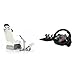 Playseat Evolution M Weiß/Silber & Logitech G29 Driving Force Gaming Rennlenkrad, Zweimotorig Force Feedback, 900° Lenkbereich, Racing Leder-Lenkrad, Verstellbare Edelstahl Bodenpedale, Schwarz