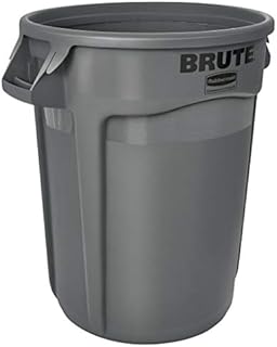 Rubbermaid Commercial Products Vented Brute Round Container 38 Litre Grey FG261000GRAY