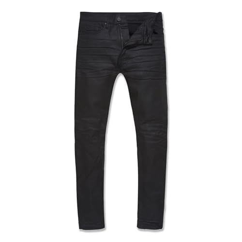 Men's Jeans - Jet Black, Slim Fit, Size 44W x 32L