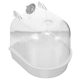 Vasca Bagno per Uccelli da Gabbia, Box Trasparente Bianco