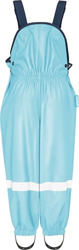 Playshoes Unisex Kinder Regen-anzug Mit Fleece-futter Warmer Wasserdichter Matschanzug Regenbekleidung, Türkis, 128 EU