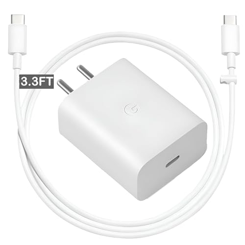 Image of 30W USB-C-Fast Charging Pixel Phone Charger Compatible with Google Pixel 8 Pro,8,7 Pro,7,7A,6 Pro,6,6A Other USB-C Devices Fast Charging [USB C Adapter with C to C Cable],White with 6 Months Warranty