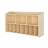 Foundations Wall-Mounted Diaper Organizer for Daycares, 3 Large & 8 Small Storage Compartments, Wood Construction, Maximum Durability