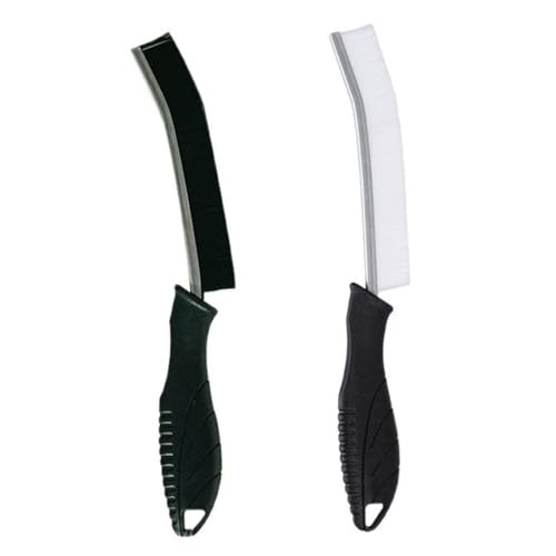 WUY Cepillos,Paquete de 2 cepillos para juntas, adecuados para limpiar baños, duchas, cocinas, inodoros, fregaderos y azulejos (cerdas negras y blancas)