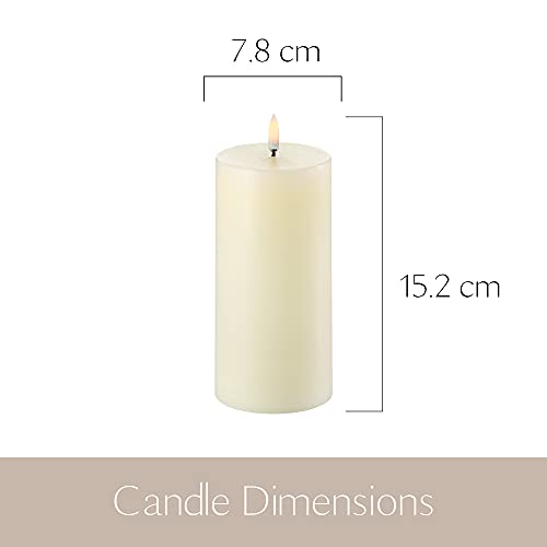 Uyuni Piffany Copenhagen LED Pillar Kerze 7,8 x 15 cm Ivory