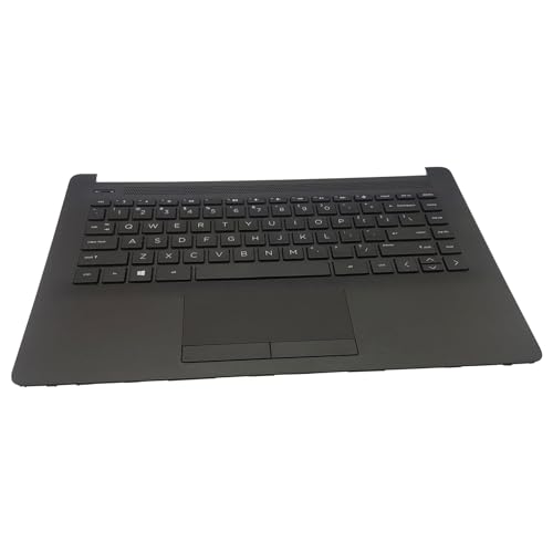 Replacement Upper Case Palmrest for HP 14-CM 14-CK 14T-CM 14Z-CM 14-dg 14q-cs 14q-cy Series Laptop Keyboard Assembly Top Cover Touchpad L23239-001 L48210-001 Jet Black