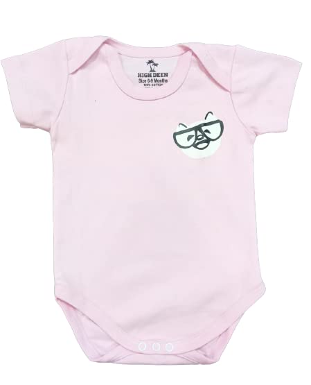M🙲K JUNIORS Baby lite Pink Romper -Half-SolidRomper/Bodysuit for kids||Infants||toodlers