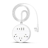 Flat Plug Power Strip, NTONPOWER 5 ft Ultra Thin Flat Extension Cord with 4 USB Ports(2 USB C Port), Travel Power Strip for Cruise Ship, Mountable, Compact for Travel Home Office Dorm Room, White