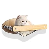 Cat Hammock Wall Mounted Large Cats Shelf - Solid Wood Cat Perches Climbing Shelf- Stripes Kitty Furniture for Sleeping, Playing, Climbing, and Lounging(Stripes Hammock)