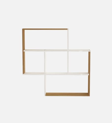 Image of RETICA Multipurpose Modular Wall Racks /Shelves /Organiser /Decor Particle Board Wall Shelf (Number of Shelves - 5, Beige, White)