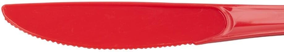 JAM PAPER Premium Utensils Party Pack - Plastic Knives - Red - 48 Disposable Knives/Pack
