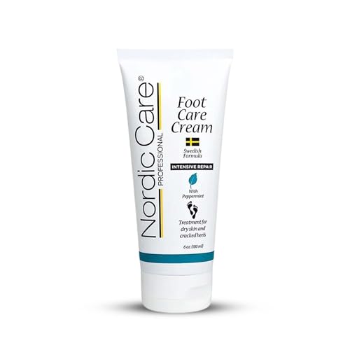 Nordic Care peppermint Foot Care Cream - Intensive Repair Foot Cream With Eucalyptus & peppermint Oil For Dry Feet & Cracked Heels, Foot Care Cream Provide Deep Hydration | (6 oz, Pack of 1)
