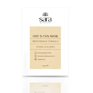 Sara Professional Oxy D-Tan Mask For Instant Tan Removal (6 Sachets x 12 gm)| Ideal For De-Tanning | For Multiple Use, (Pack of 1)