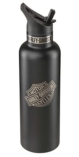 Harley-Davidson Bar & Shield Water Bottle, Double-Wall Stainless Steel - Black