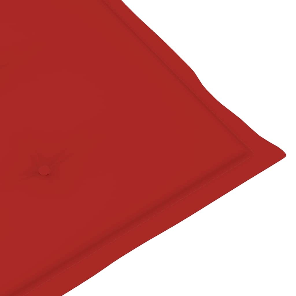 Cuscino per sedia da giardino, 2 pezzi, per sedie a sdraio con schienale alto, design universale, per interni ed esterni, balcone, terrazza, con 2 laccetti, rosso, 100 x 50 x 3 cm