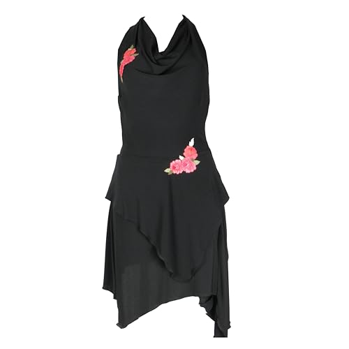 Robe de danse ballroom Flora noire pour danses de salon et entraînement