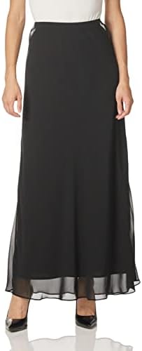 Alex Evenings Women's Line Dress Skirt (Petite Regular Plus Sizes), Black Chiffon a, SP