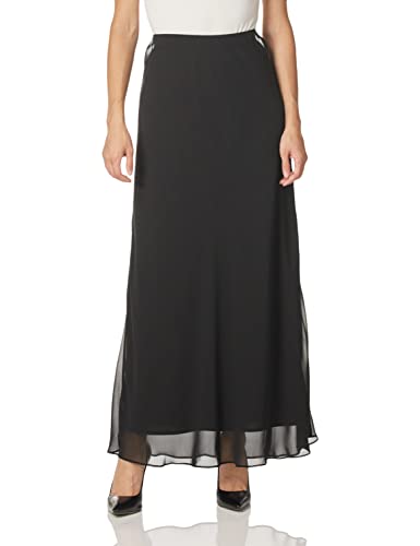 Alex Evenings Women's Line Dress Skirt (Petite Regular Plus Sizes), Black Chiffon A, Sp #TOP4