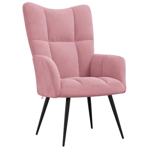 vidaXL Relaxsessel, Sessel mit Stahlgestell, Relaxstuhl Polsterstuhl mit Armlehne, Fernsehsessel Polstersessel Wohnzimmer, Modern, Rosa Samt vidaXL Relaxsessel, Sessel mit Stahlgestell, Relaxstuhl Polsterstuhl mit Armlehne, Fernsehsessel Polstersessel Wohnzimmer, Modern, Rosa Samt