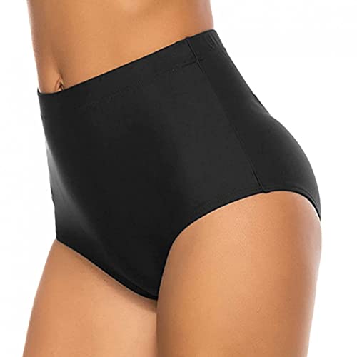 Pantalones cortos de natación para mujer, pantalones cortos para mujer, pantalones cortos para natación, deportes, natación, cintura alta, ropa de verano, tankini, Negro, L