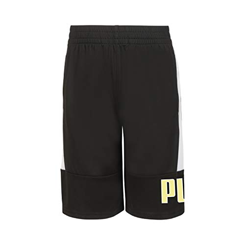 PUMA Boys' Rebel Side Stripe Performance Shorts, Black, M