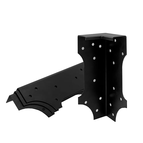 Hi-Flame 4 Set Raised Garden Bed Corner Brackets with Screws, Fit Lumber up to 2 Inch x 12 Inch Raised Bed Brackets for Vegetable Garden (Black)