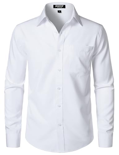 Men's Stretch Regular Fit Long Sleeve Dress Shirts Lightweight Business Casual Button Down Shirts with Pocket3