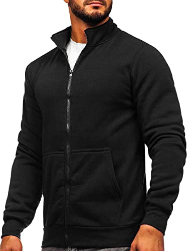 Shanfetl Men's Full Zip Up Active Track Jacket Zipper Mock Neck