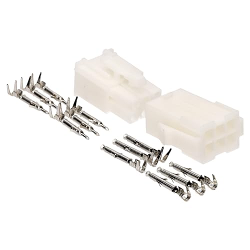 Kalitec Kali-1806 Mini-Universal Mate-N-Lok Set 6 Polig I Elektrikstecker Weiß I Polyamid 6.6 I Max. Nennstrom 10,5 A I Awg 30-16 I Steckverbinder Für