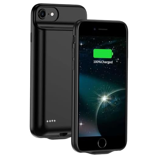 Funda de viaje para iPhone 6/6S/7/8/SE (2ª y 3ª generación) de 4,7 pulgadas, 6800 mAh, batería adicional de 15 W, carga rápida, funda de carga externa portátil, color negro