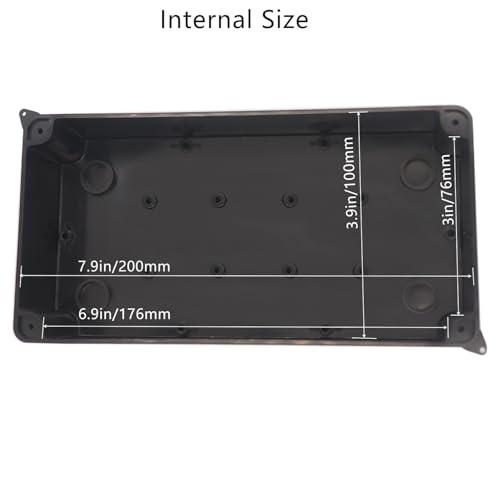 Image of Electrical Box, Outdoor Waterproof Box IP65 Junction Box with Reserved Holes,ABS Plastic Project Box Power Cord Enclosure Black 7.9 x 3.4 x 2.8 inch(200x100x70mm)
