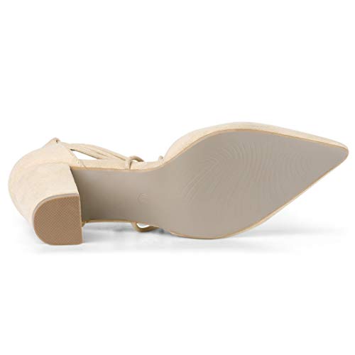Image of Allegra K Women's Pointed Toe Chunky Heels Lace Up Sandals Pumps