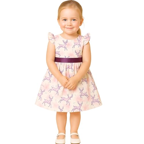 Image of TotzTouch Baby Girls Gathered Floral Printed Dress