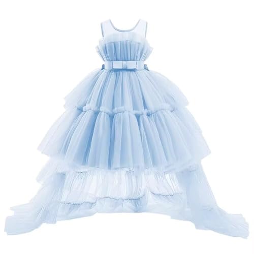 Yexinbridal High Low Flower Girl's Dresses Princess Pageant Dress Tulle Kids Ball Gown Birthday Party