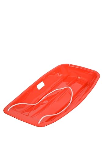 Heavy Duty Colour Large Adults Kids Children Snow Sledges Toboggan Sledge Rope Sled Play Snow Ice (Red Small - 89cm)