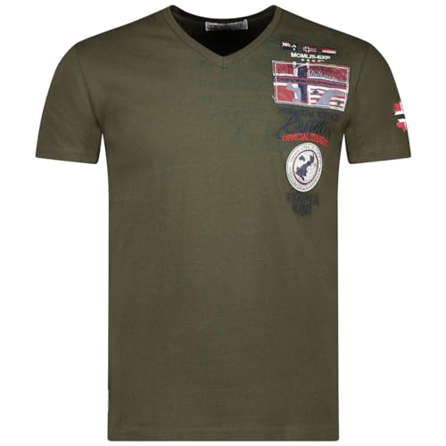 T-shirt manches courtes Geographical Norway JOTHAM Kaki XL anti-déformation pour homme actif