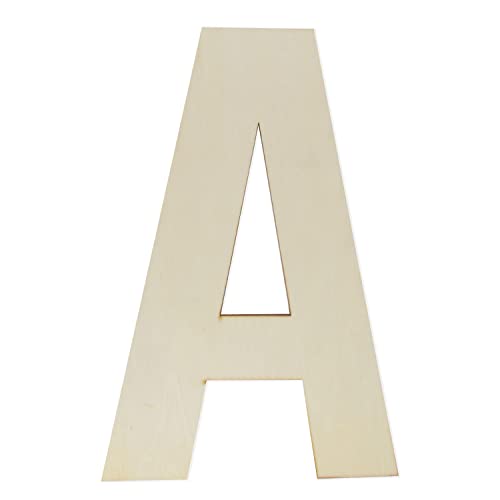 Wooden Letters 12 Inch Big Wooden Letter A Shapes Cutouts Blank Unfinished Large Wood Alphabet Letters for DIY Crafts Wall Decor Painting Wedding Birthday Party Decoration Room Home Decorations