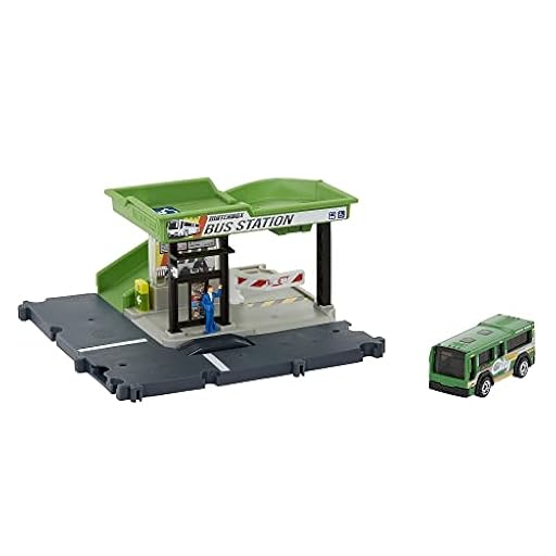 Matchbox Estación de autobús Pista para Coches de Juguete Incluye 1 vehículo, Regalo para niños +3 años (Mattel HDL08) | Ya disponible en tu tienda friki favorita! En mundofriki.es!