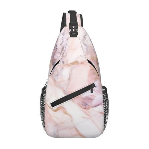Bolso cruzado para hombre con patrón mármol blanco miniatura 1