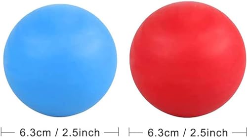 Image of WOVTE Massage Lacrosse Ball for Sore Muscles, Shoulders, Neck, Back, Foot, Body, Deep Tissue, Trigger Point, Muscle Knots, Yoga and Myofascial Release (Blue) (Blue Red)