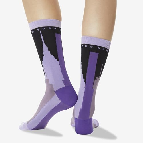 Image of Hot Sox Women's Fun USA Travel & Cities Crew Socks-1 Pair Pack-Cool & Artistic Novelty Fashion Gifts, New York (Black), 4-10