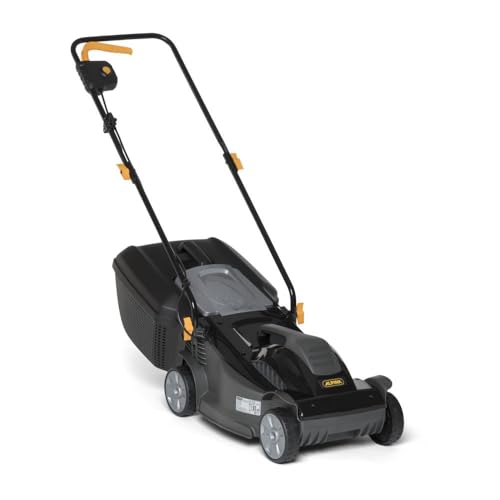 Alpina Rasaerba Elettrico BL 380 E, Larghezza Taglio 38 cm, Motore da 1400 W, Fino a 500 m2, Altezza di Taglio Regolabile in 3 Posizioni, Nero, 38 cm