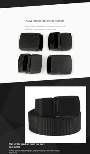 Men Casual Automatic Plastic Buckle Daily Outdoor Skiing Hiking Work Overalls Jeans Nylon Belt3