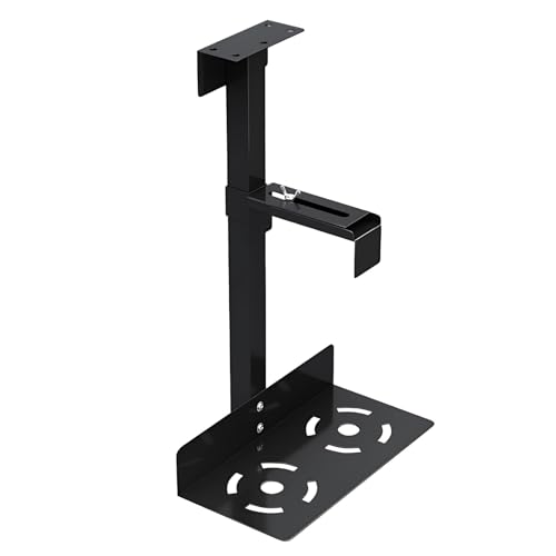 Soporte para CPU bajo el escritorio, ajustable en altura y con giro de 360°, fabricado en metal