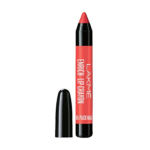 Image of LAKME Insta Matte Eye Liner, Black, 9ml And LAKME Enrich Lip Crayon, Peach Magnet, 2.2g