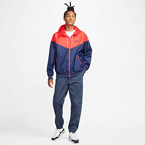 Nike Sportswear Men's Windrunner Hooded Full-Zip Jacket (US, Alpha, Medium, Regular, Regular, University Red/Midnight Navy)4