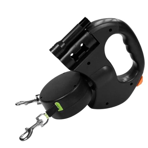 Attache double pour deux chiens avec LED étanches et liaison double rotative