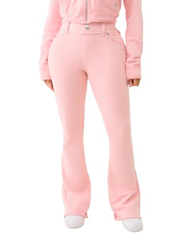 True Religion Women's Raw Edge Big T Bootcut Pants | Distressed Denim with Contrast Stitching2