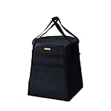 [キャンパーズコレクション 山善] ストーブ 収納ボックス ケース キャンプ アウトドア 軽量 お手入れラク ダブルジッパー 前面ポケット モールシステム 袋固定スナップボタン ゴミ箱 保管用 持ち運び用 ストーブバック HSB-M (BK)